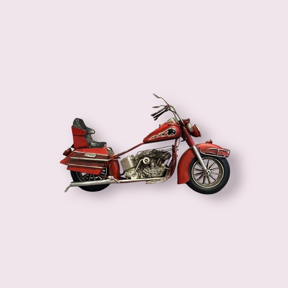 Vintage Other - Vintage Red Metal Motorcycle Model Home Decor